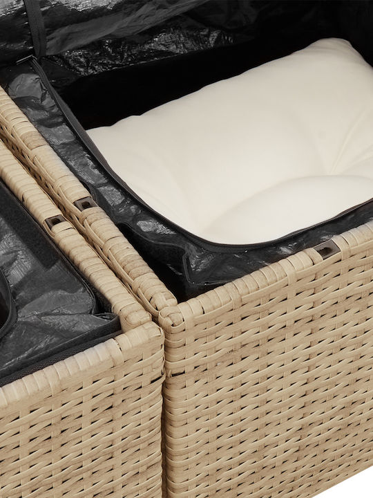 Corner Outdoor Sofa Rattan with Cushions 55x62x69cm