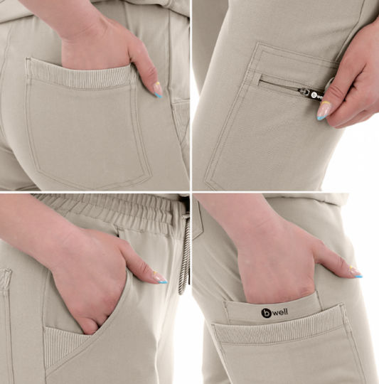 B-Well Ricci Unisex Ιατρικό Παντελόνι Μπεζ
