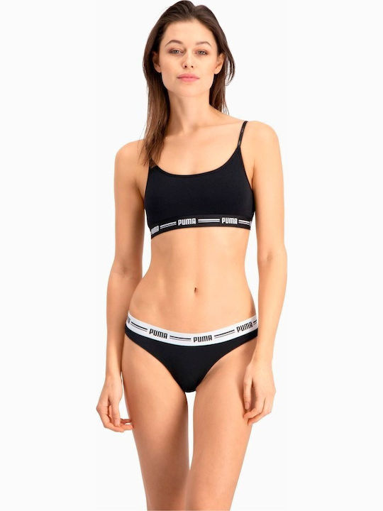 Dobotex Βαμβακερά Γυναικεία String 2Pack Μαύρα