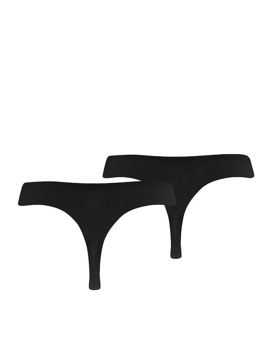 Damen Zeichenfolge 2Pack Nahtlos Schwarz