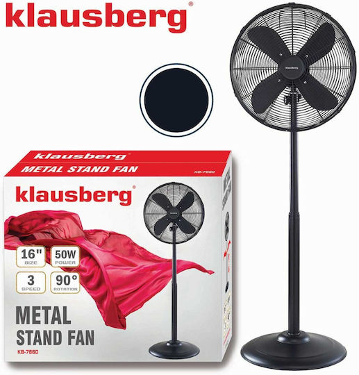 Klausberg Pedestal Fan 50W Black