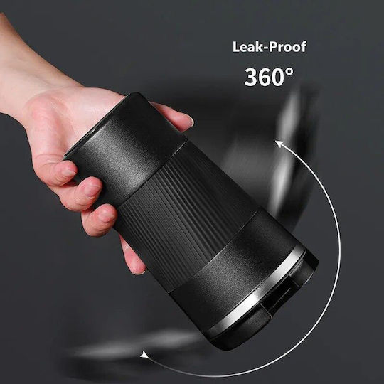 Uncle George Glass Thermos Stainless Steel / Aluminum BPA Free 500ml Mouthpiece Black with Mouthpiece