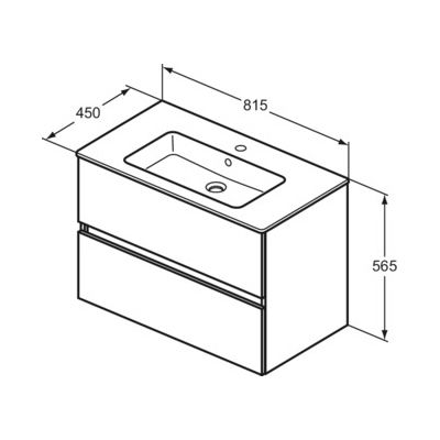 Ideal Standard Πάγκος με Νιπτήρα Γυαλιστερή Λάκα