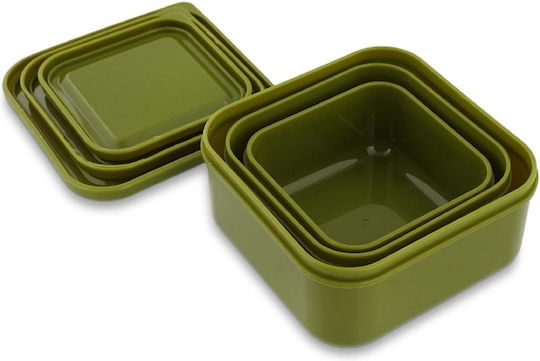 Trixie Nesting Snack Box Πλαστικό Παιδικό Σετ Φαγητού Δεινόσαυροι Πράσινο 11.5 x 11.5 x 6.5εκ.