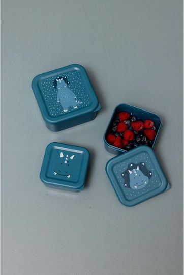 Trixie Nesting Snack Box Plastik Kinder Lunchset Blau 11.5 x 11.5 x 6.5cm