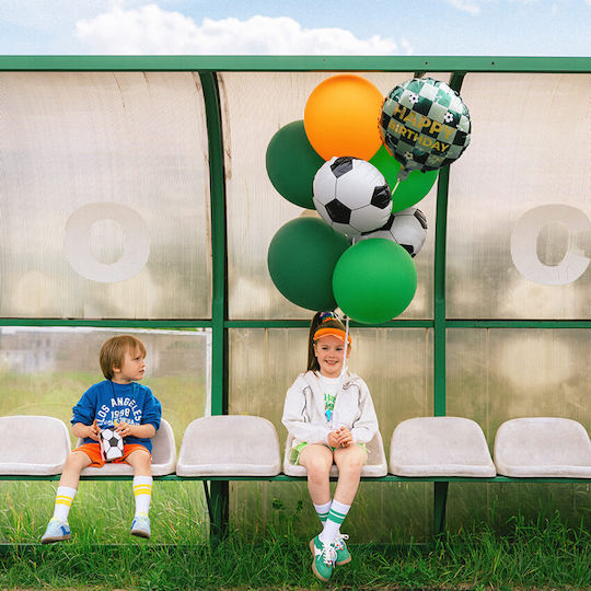 Round Birthday Football Foil Balloon 35cm