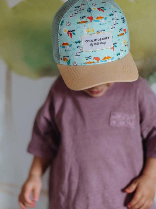Hello Hossy Kids' Hat Jockey Fabric Light Blue