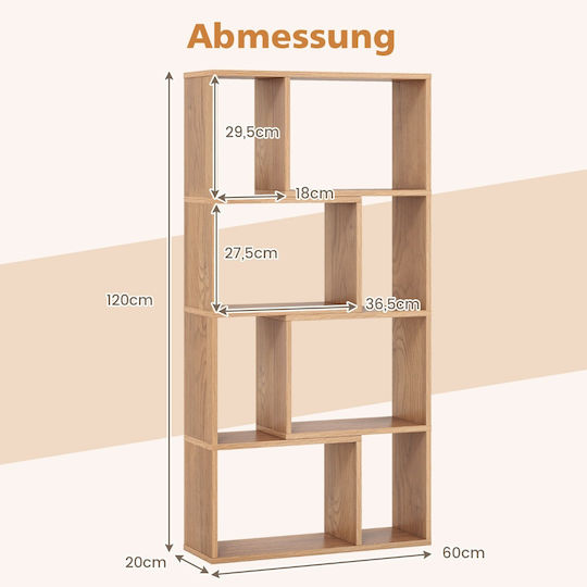 Bookcase Natural Colour 60x20x120cm