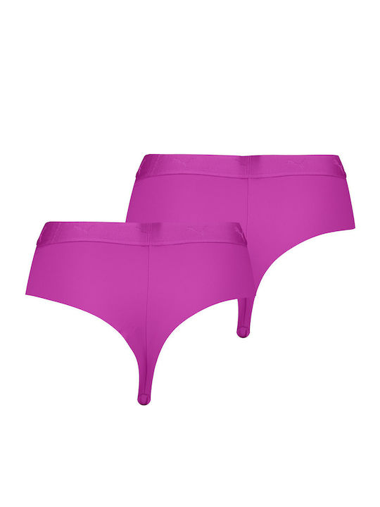 Bikinihosen Slip Hohe Taille Fuchsie