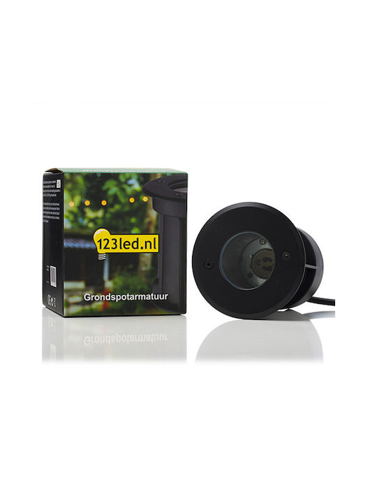 123led Στρογγυλό Πλαίσιο για Σποτ GU10 Μαύρο 11x11εκ. 1τμχ