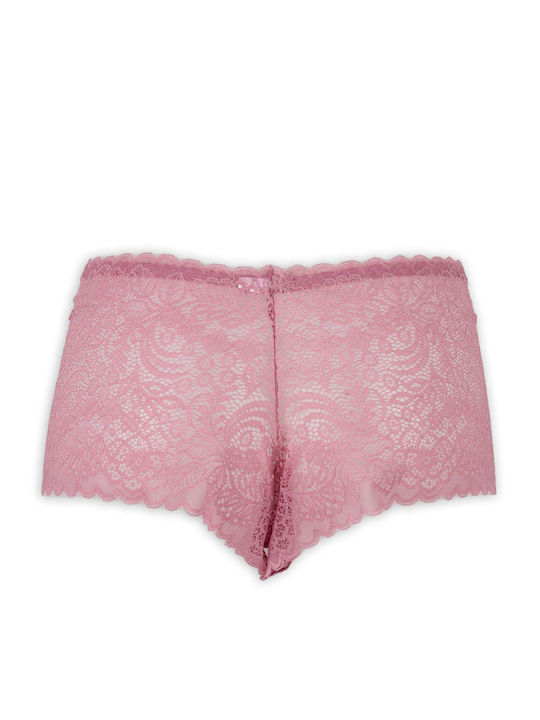 Дамско Боксерски с дантела Pink