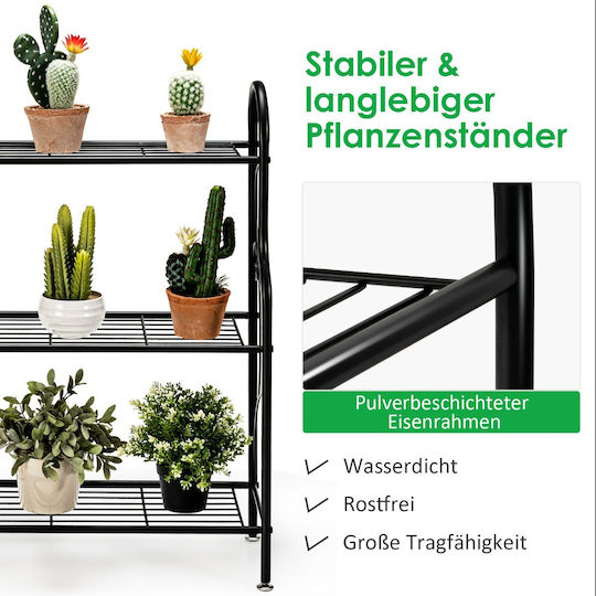 Costway Blumentopf-Regal Metall Schwarz 72cmx25cmx85cmcm.