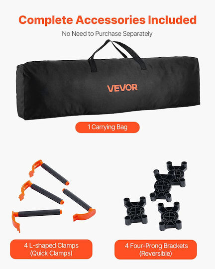 Φορητή Πτυσσόμενη Βάση Εργασίας Vevor 2445 X 1255 Mm Πτυσσόμενη Βάση Εργασίας 2724 Kg
