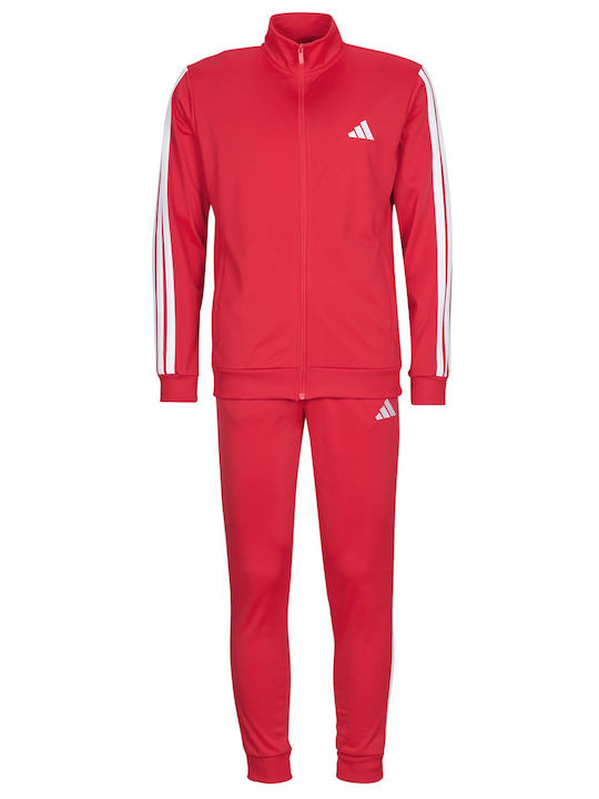 Basic 3-stripes Tricot Tracksuit Glossy with Elastic Red