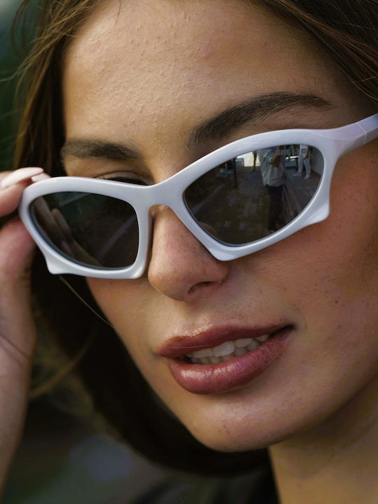 Ghetto Unisex Sonnenbrille mit Weiß Gestell K38260 White