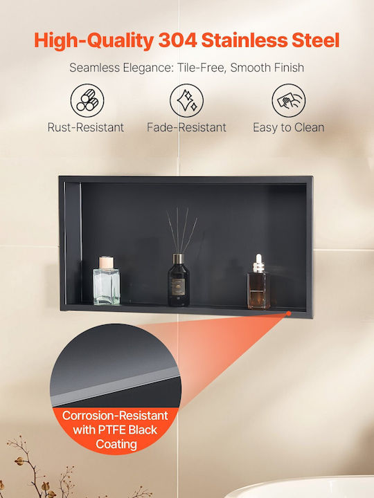 Vevor Corner Wall Mounted Bathroom Shelf Metallic Black