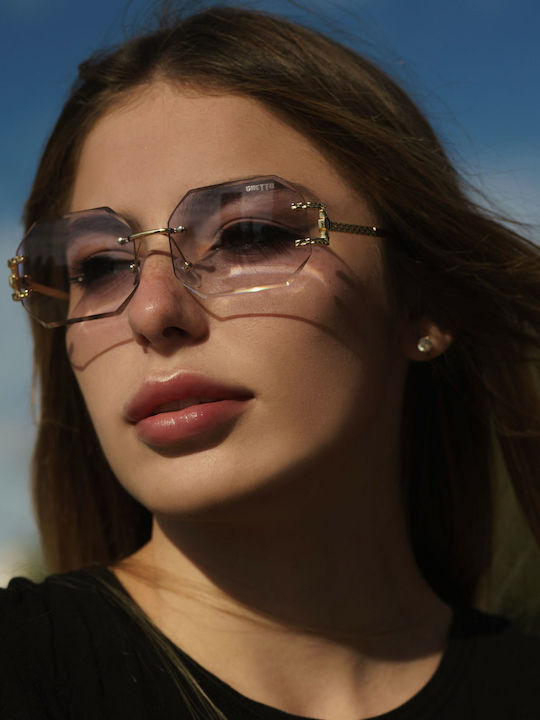 Ghetto Women's Sunglasses with Purple Frame and Purple Lens K39079-C04 PURPLE