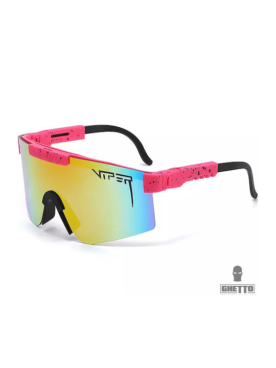 Ghetto Unisex Sunglasses with Pink Frame and Pink Lens HS2047 Pink