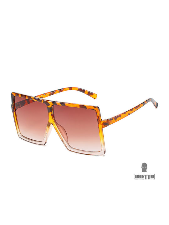 Ghetto Women's Sunglasses with Beige Frame and Beige Lens lm000-3 Sand Red