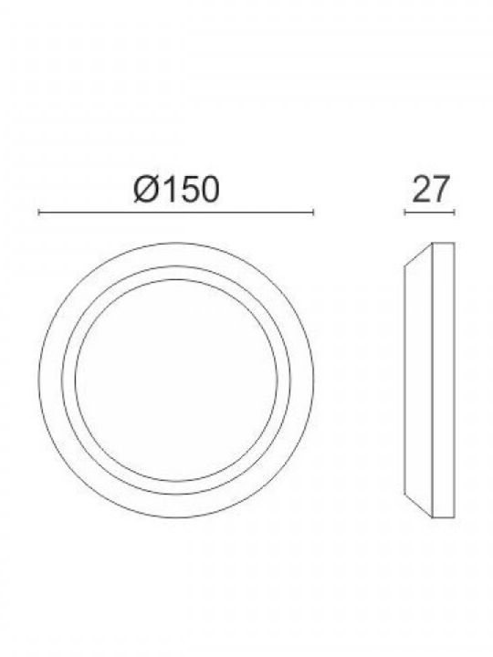 Spot Light Επιτοίχια Εξωτερική Πλαφονιέρα LED IP65 3.8W με Ρυθμιζόμενο Λευκό Φως