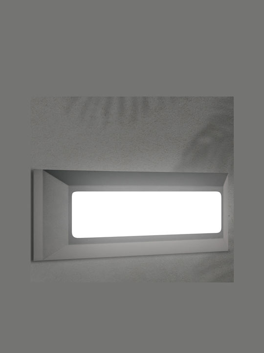 Eurolamp Επιτοίχια Εξωτερική Πλαφονιέρα LED IP65 4W με Θερμό Λευκό Φως 23x8εκ.