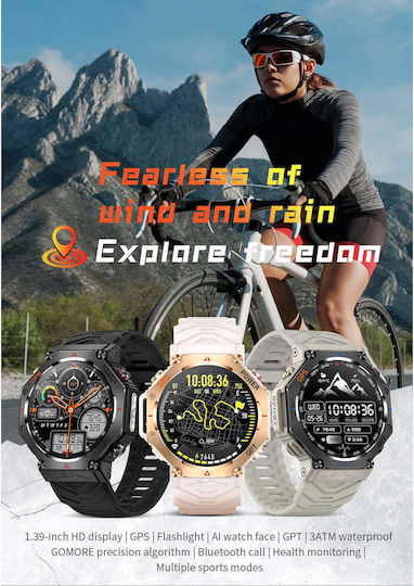 Smartwatch Microwear Kc91 Black Camo Silicone
