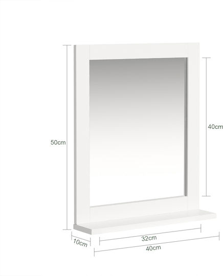 SoBuy Bathroom Mirror made of MDF with Cabinet 40x49.2cm White