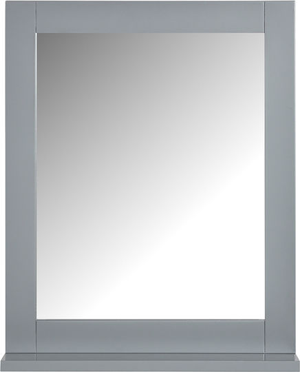 SoBuy Rechteckiger Badezimmerspiegel aus MDF mit Schrank 40x49,2cm Grau