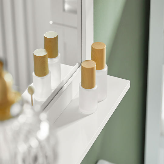 SoBuy Bathroom Mirror made of MDF with Cabinet 40x49.2cm White