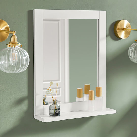 SoBuy Bathroom Mirror made of MDF with Cabinet 40x49.2cm White