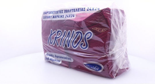 Krinos Χαρτοπετσέτα Πολυτελείας Μπορντό 24x24εκ. 667τμχ