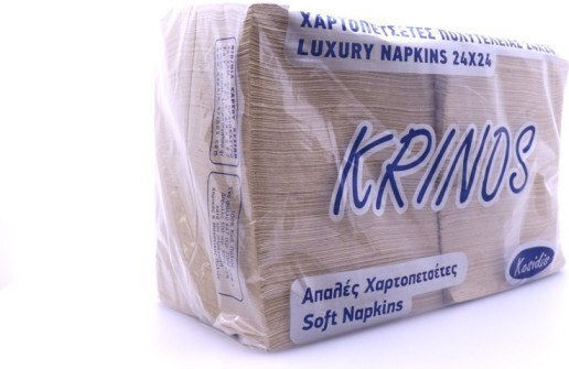 Krinos Χαρτοπετσέτα Kraft Πολυτελείας Καφέ 24x24εκ. 667τμχ