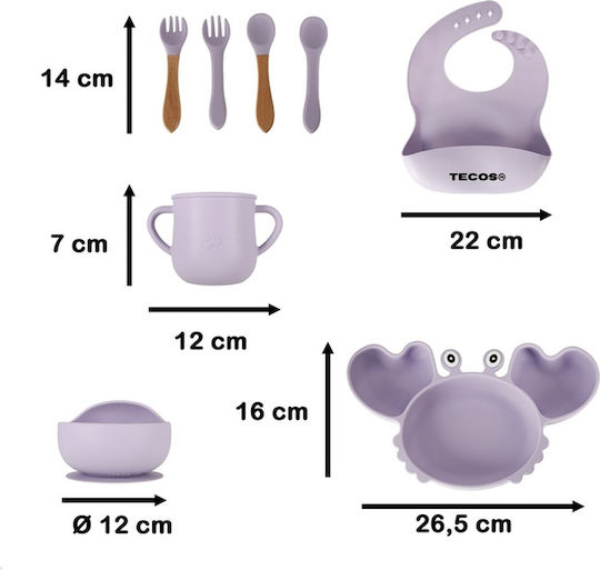 Set de hrănire din Silicon Violet 3buc