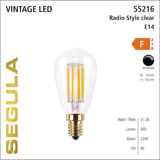 Segula LED-Lampe 3W für Fassung E14 Warmes Weiß