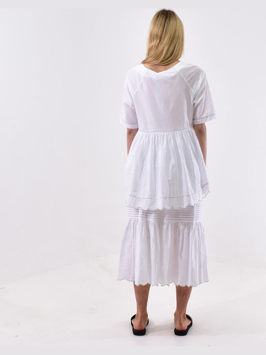 Damen Bluse Baumwolle Weiß