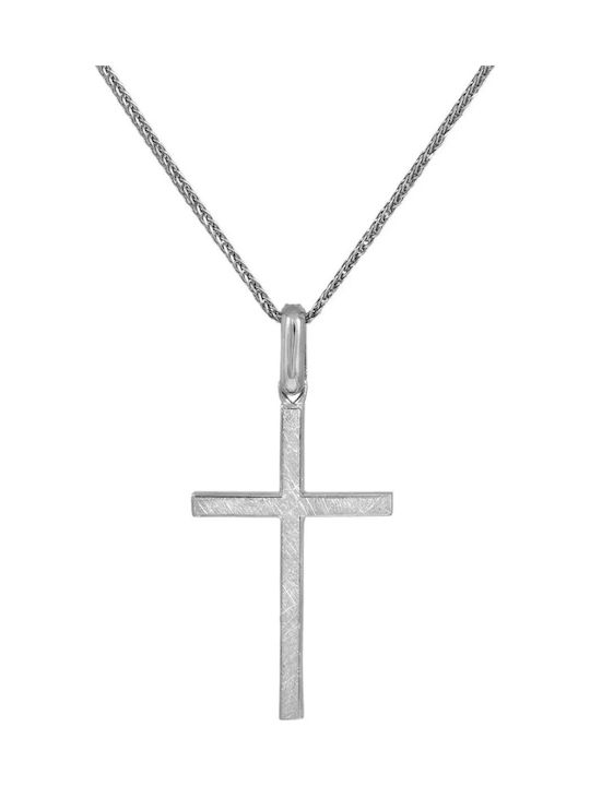 Damen Weißgold Kreuz 14K mit Kette