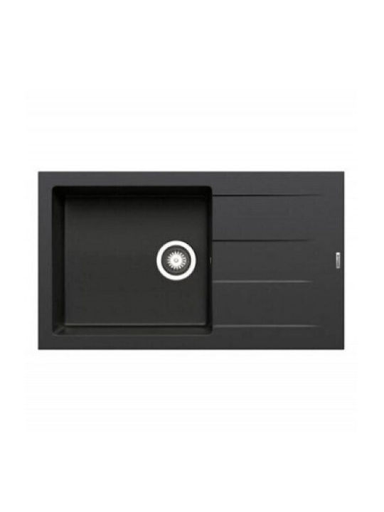 Pyramis Ithaka 1B 1D 070245811 Drop-In Chiuvetă din Granit Sintetic L79xW50cm Negru