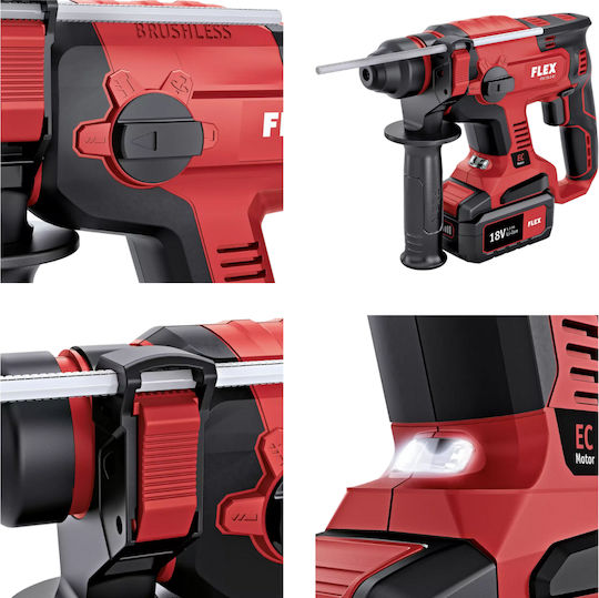 Flex CHE 18.0-EC Impact Demolition Hammer Battery Brushless 18V 1x5Ah with Chuck SDS Plus D00310
