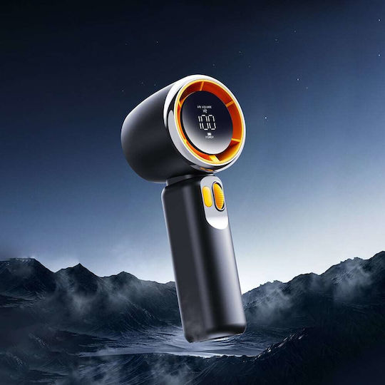 Techsuit Portable Mini Fan Premium Z11 Digital Led Display Rechargeable Usb-c Port 100 Wind Speeds Black