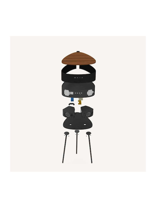 Masă Laterală Rotundă Din Lemn Masiv Bej M42.2xL20xÎ43.9cm
