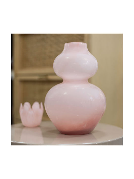 Atmosphera Vază Decorativă Sticlă Roz 16x16x24.5cm 1buc