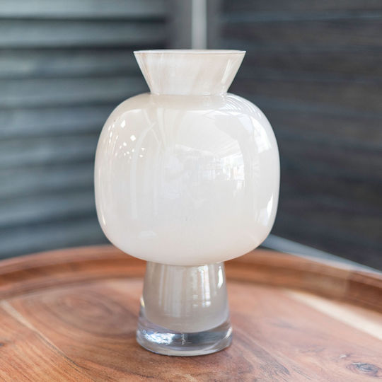 Atmosphera Decorative Vase White 13x13x22.5cm