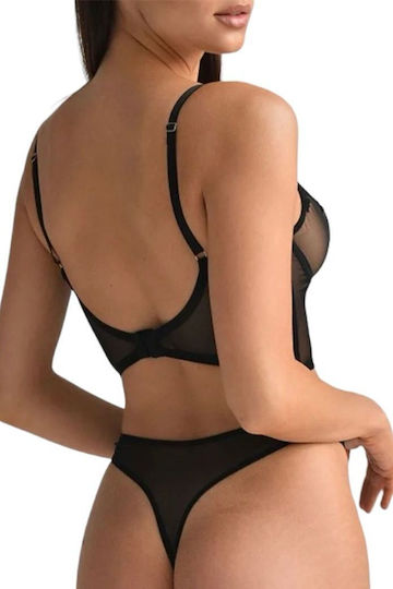 Σετ Bralette String Μαύρο
