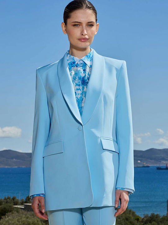 Desiree Tonya Lang Damen Blazer Hellblau