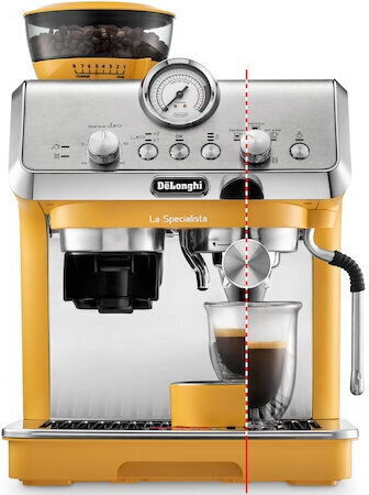 De'Longhi La Specialista Arte Αυτόματη Μηχανή Espresso 1400W Πίεσης 15bar με Μύλο Άλεσης Κίτρινη EC9155.YE