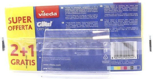 Vileda Glitzi Crystal Σετ Σφουγγάρια Πιάτων Κίτρινα 3τμχ