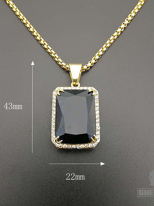 Ghetto Necklace Made of Gold Plated Steel