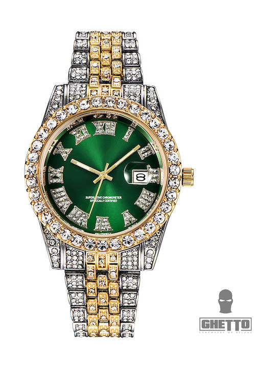 Ghetto Women's Watch with Gold Metal Bracelet