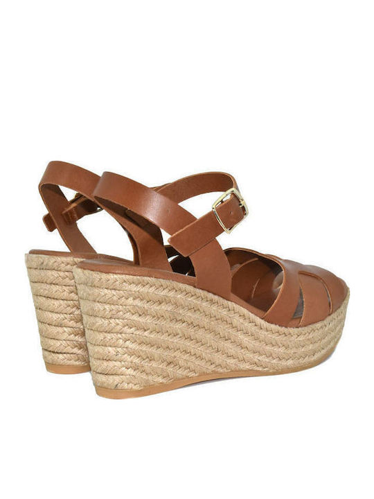 Damenplattformen Tabac Braun