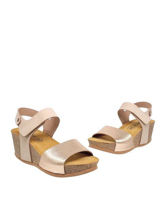 Women's Leather Platform Shoes Beige